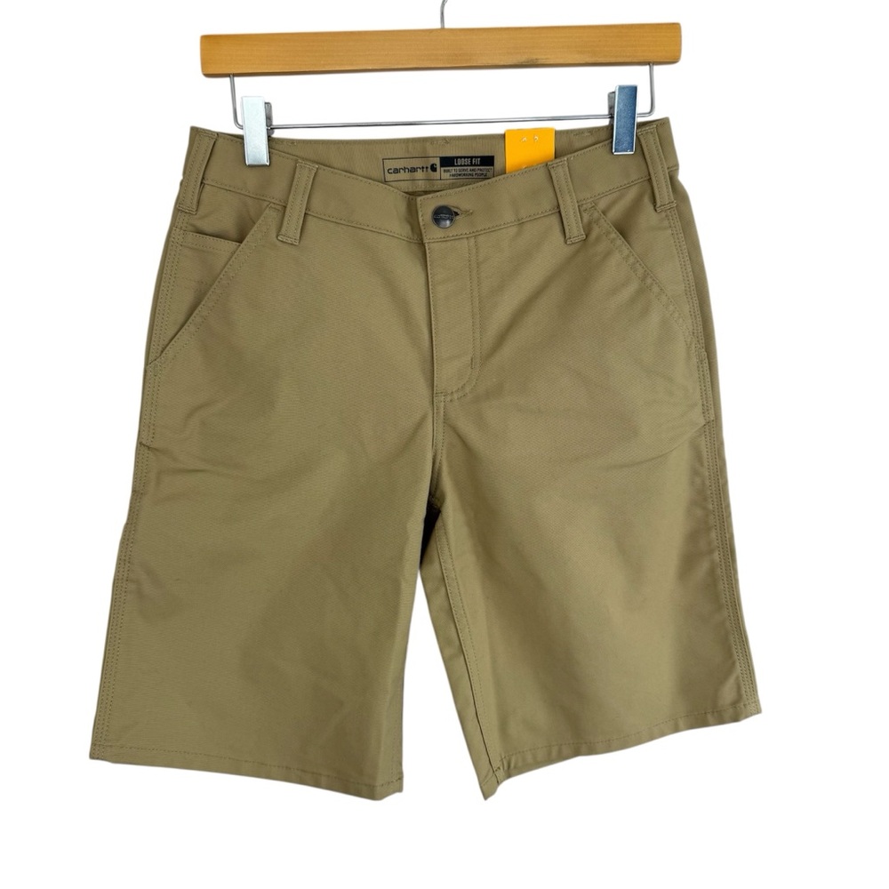 NWT Carhartt Loose Fit Shorts Size 4 10” Inseam Tan Khaki Women’s